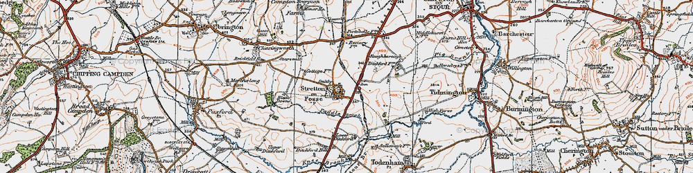 Old map of Stretton-on-Fosse in 1919