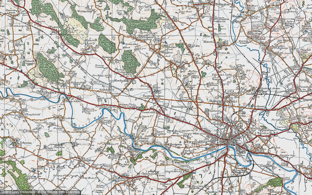 Old Map of Stretton Sugwas, 1920 in 1920