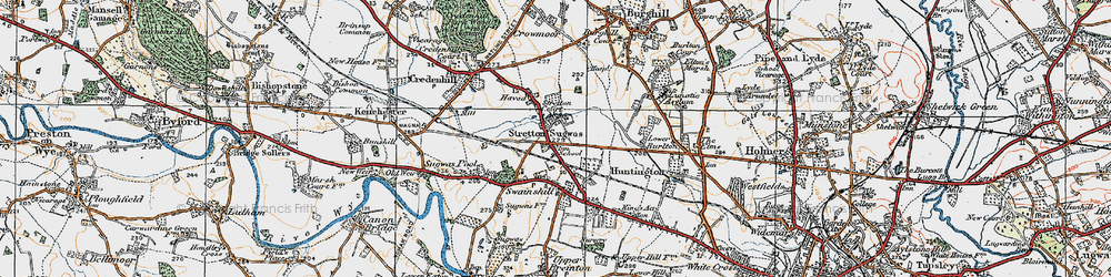 Old map of Stretton Sugwas in 1920