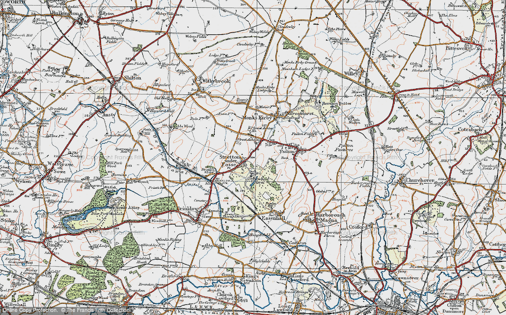 Old Map of Stretton under Fosse, 1920 in 1920