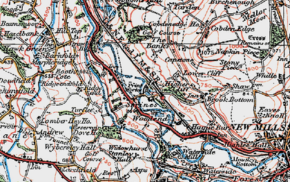 Old map of Strines in 1923