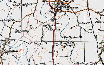 Old map of Strixton in 1919