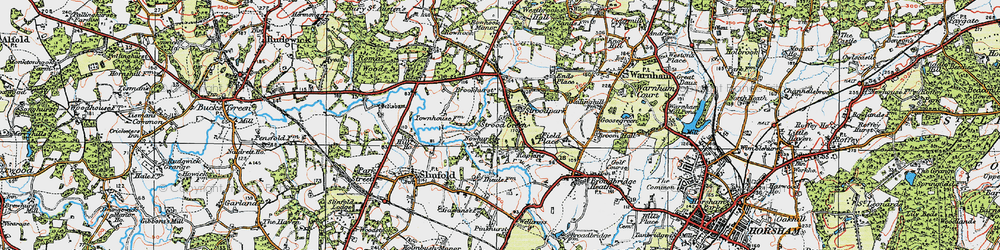 Old map of Strood Green in 1920