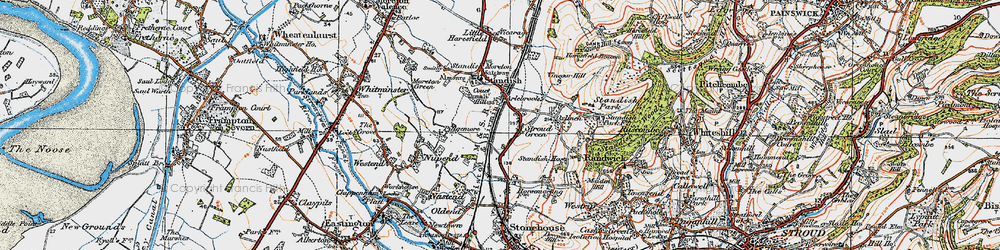 Old map of Stroud Green in 1919