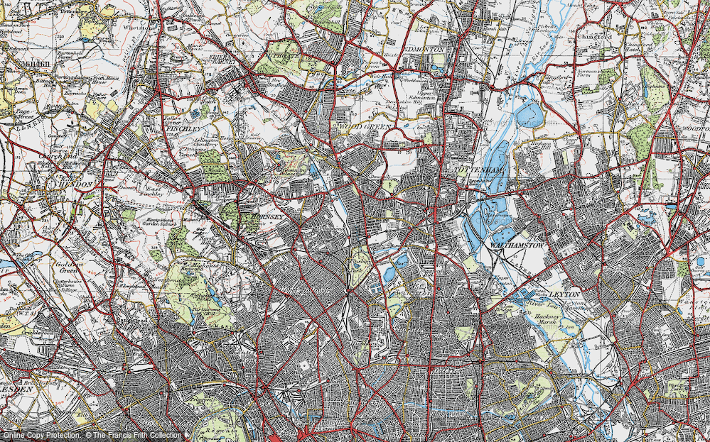 Old Map of Stroud Green, 1920 in 1920