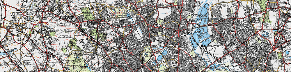 Old map of Stroud Green in 1920