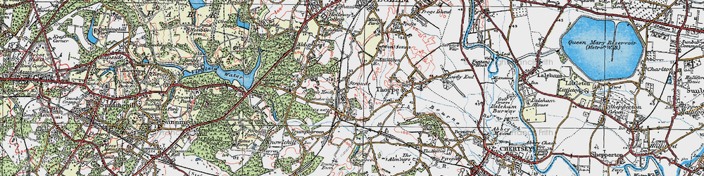 Old map of Stroude in 1920