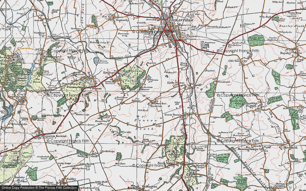 Old Map of Historic Map covering Manor Ho, The in 1921