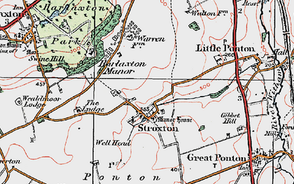 Old map of Stroxton in 1921