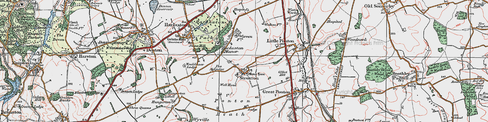 Old map of Stroxton in 1921