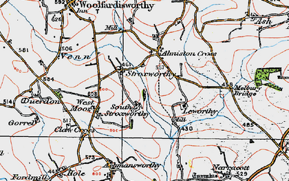 Old map of Stroxworthy in 1919