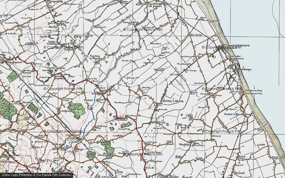 Old Map of Strubby, 1923 in 1923