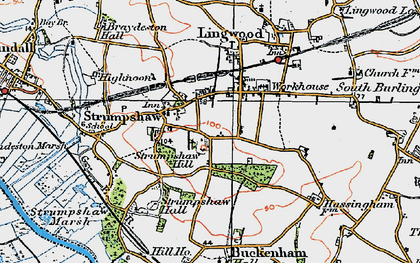 Old map of Strumpshaw in 1922