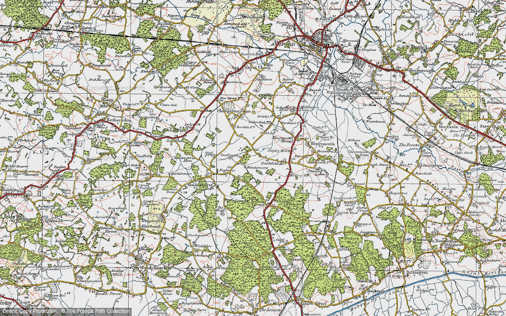 Old Map of Stubb's Cross, 1921 in 1921