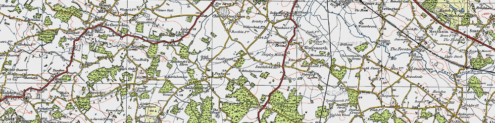 Old map of Stubb's Cross in 1921