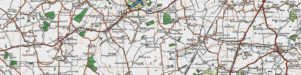 Old map of Stubbing's Green in 1920