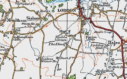 Old map of Stubbs Green in 1922
