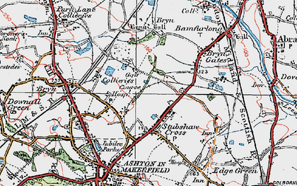 Old map of Stubshaw Cross in 1924