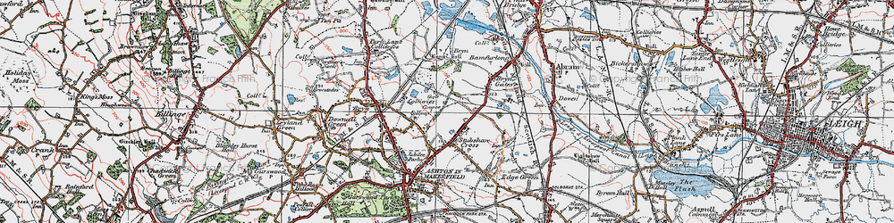 Old map of Stubshaw Cross in 1924