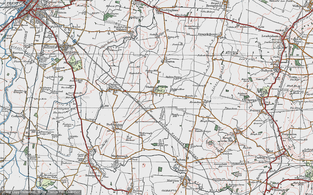 Old Map of Stubton, 1921 in 1921