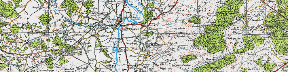 Old map of Stuckton in 1919