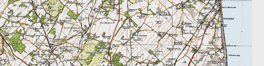Old map of Studdal in 1920