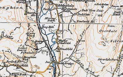 Old map of Larch Tree Hole in 1924