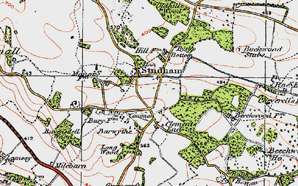 Old map of Studham in 1920