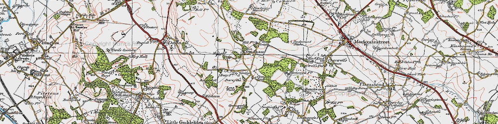Old map of Studham in 1920