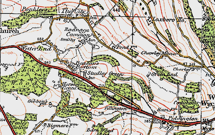 Old map of Studley Green in 1919