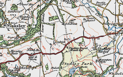 Old map of Studley Royal in 1925