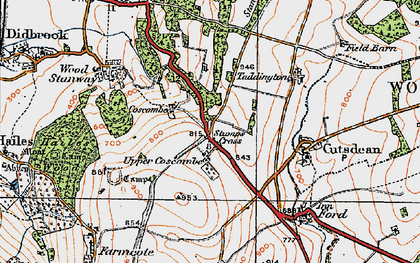 Old map of Lower Coscombe in 1919