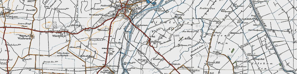 Old map of Stuntney in 1920
