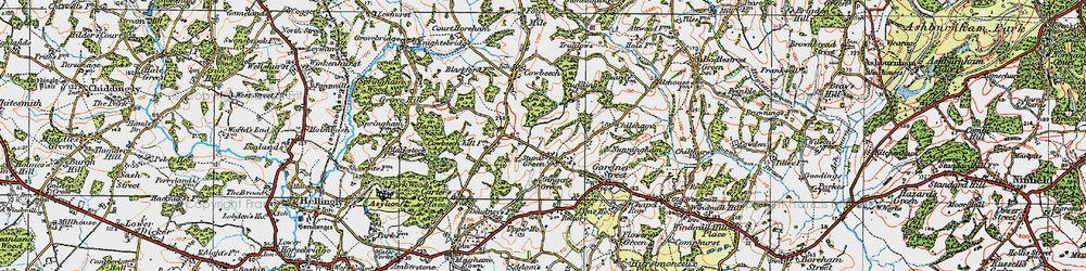 Old map of Stunts Green in 1920