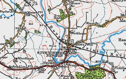 Old map of Sturminster Newton in 1919