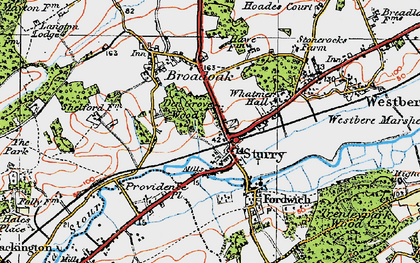Old map of Sturry in 1920