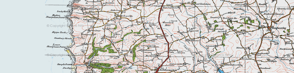 Old map of Stursdon in 1919