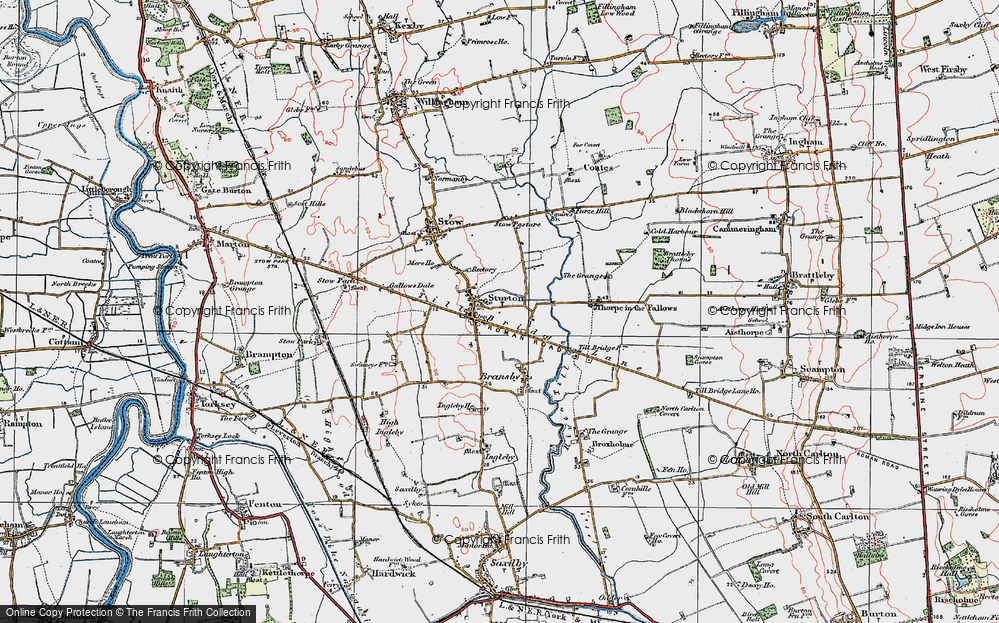 Old Map of Historic Map covering Thorpe le Fallows in 1923