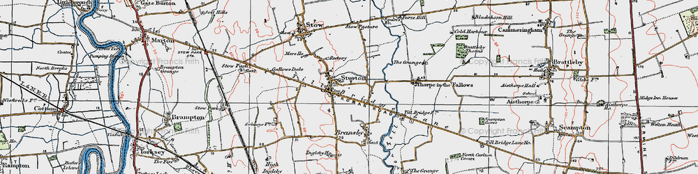 Old map of Sturton by Stow in 1923