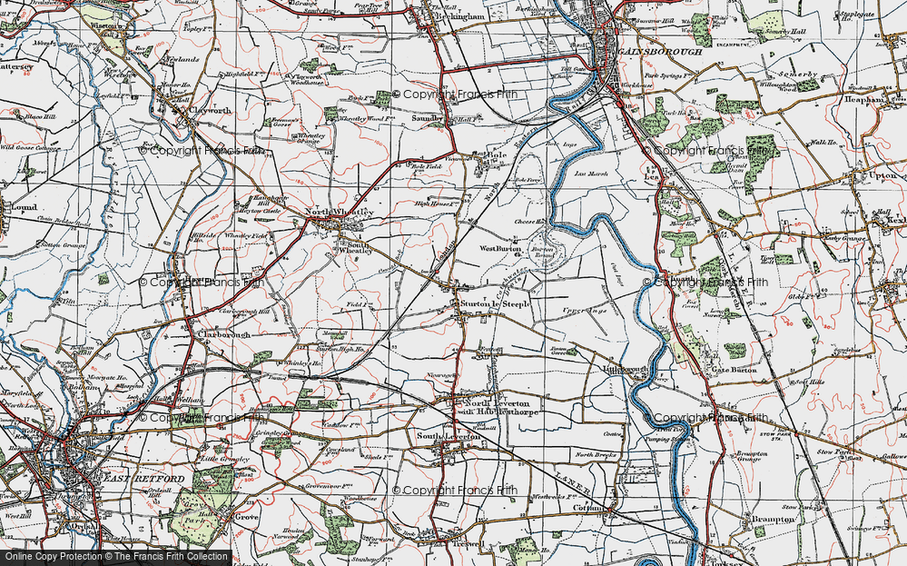 Old Map of Sturton le Steeple, 1923 in 1923