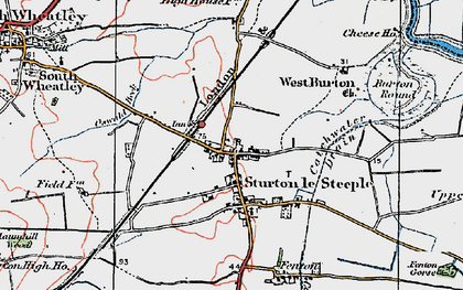 Old map of West Burton in 1923