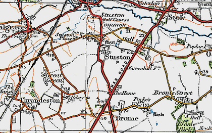 Old map of Stuston in 1921