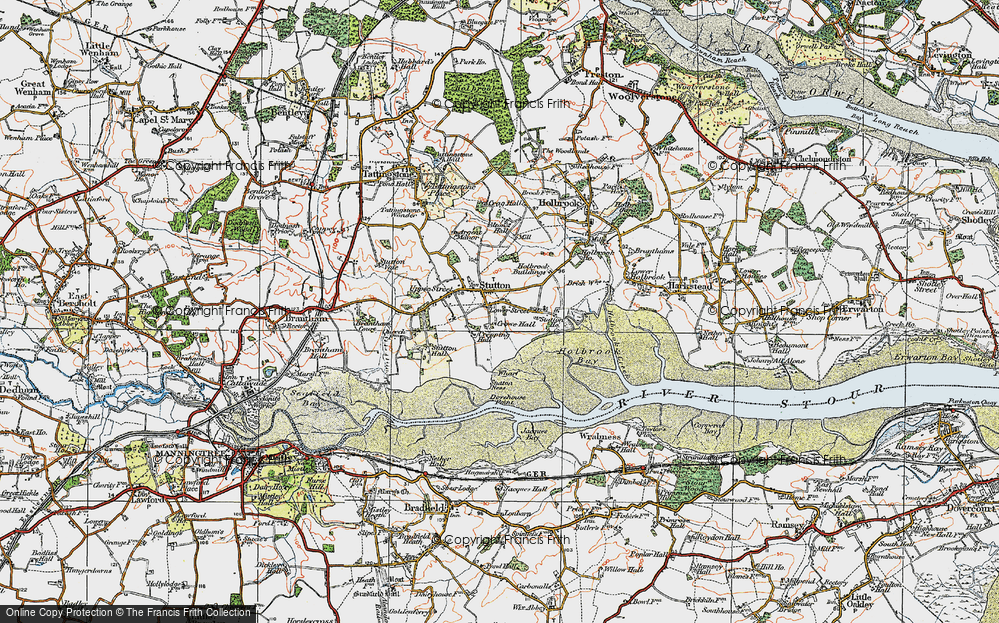 Old Map of Stutton, 1921 in 1921
