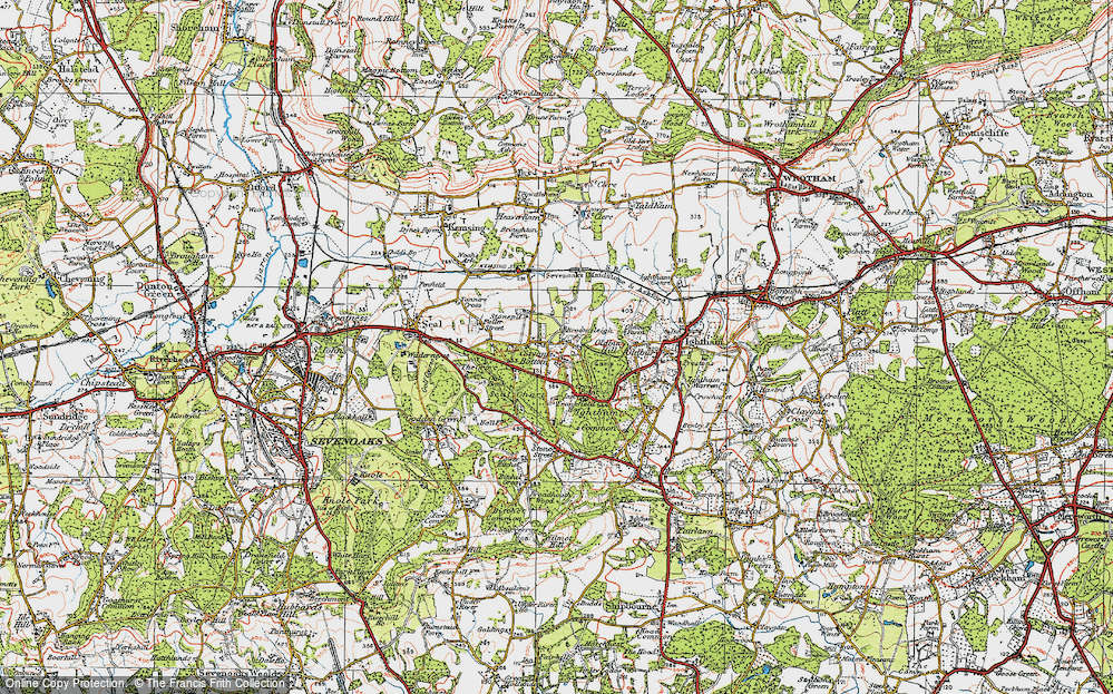 Old Map of Historic Map covering Broomsleigh in 1920