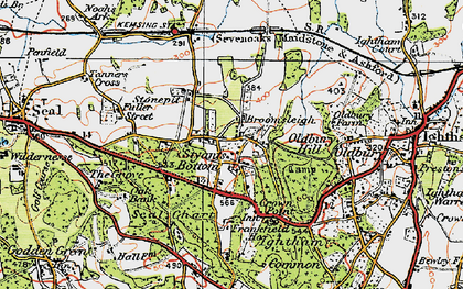 Old map of Styants Bottom in 1920