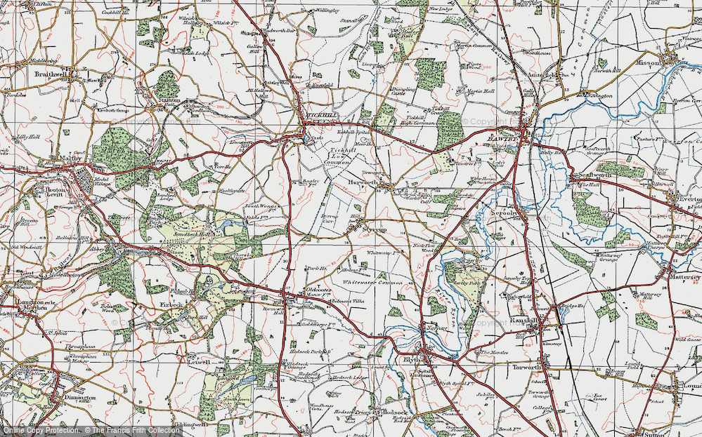Old Map of Styrrup, 1923 in 1923