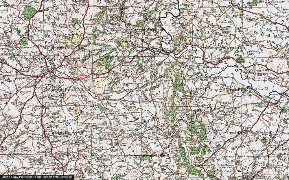 Old Map of Suckley Green, 1920 in 1920