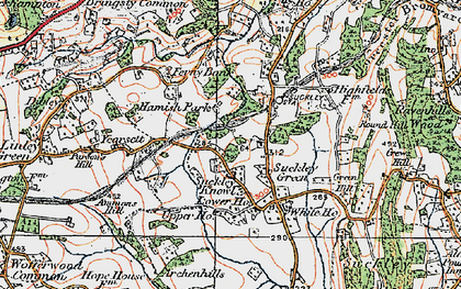 Old map of Suckley Green in 1920