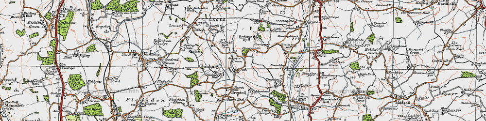 Old map of Sucksted Green in 1919