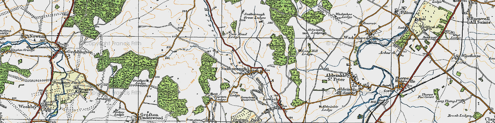 Old map of Lilford Wood in 1920
